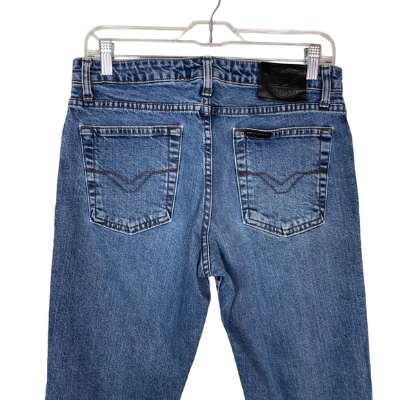 Harley Davidson Bootcut Motorcycle Riding Blue Denim Medium Washed Jeans Size 8 - Picture 11 of 15